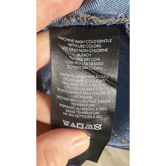 Anthropologie X Pilcro Petite 2 Denim V-Neck Button Up Stretchy MIDI Dress NEW - Picture 11 of 13